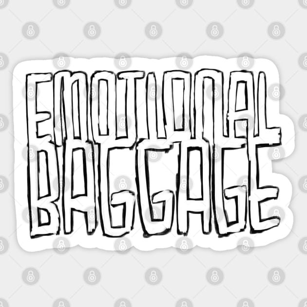 Emo Emotional Baggage Sticker by badlydrawnbabe